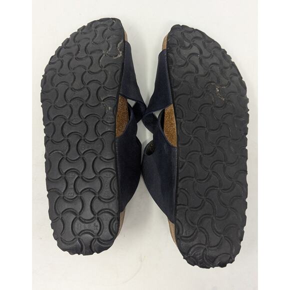 Birki’s Birkenstocks Navy Blue Leather Criss-Cross Sandals 38 EU / US Women’s 7 - Picture 4 of 4